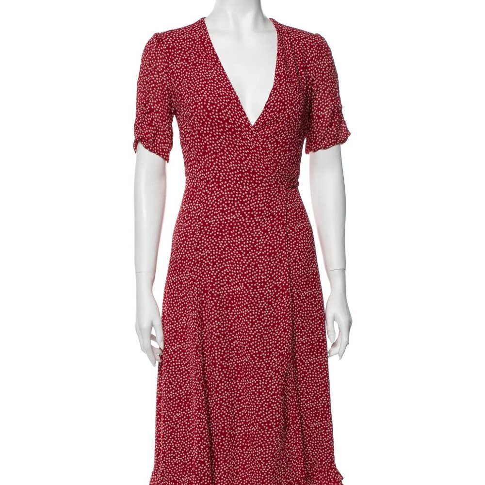 Reformation Floral Print Knee-Length Dress